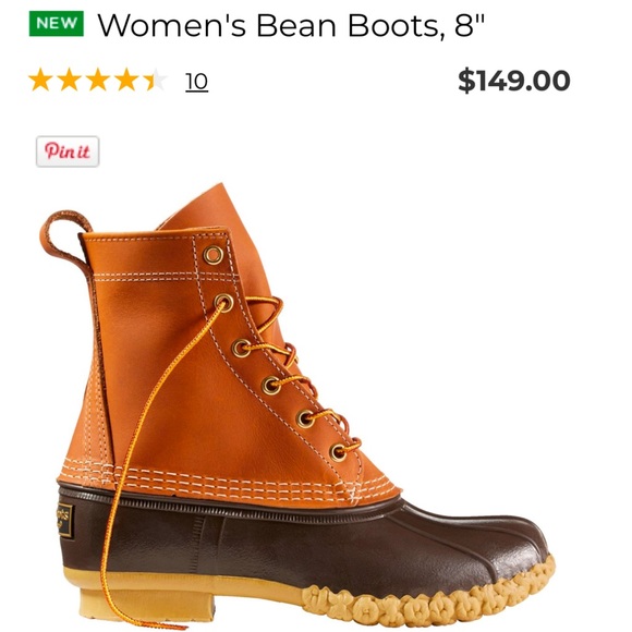 L.L. Bean Shoes - Women's Bean Boots 8" - Orange and Brown